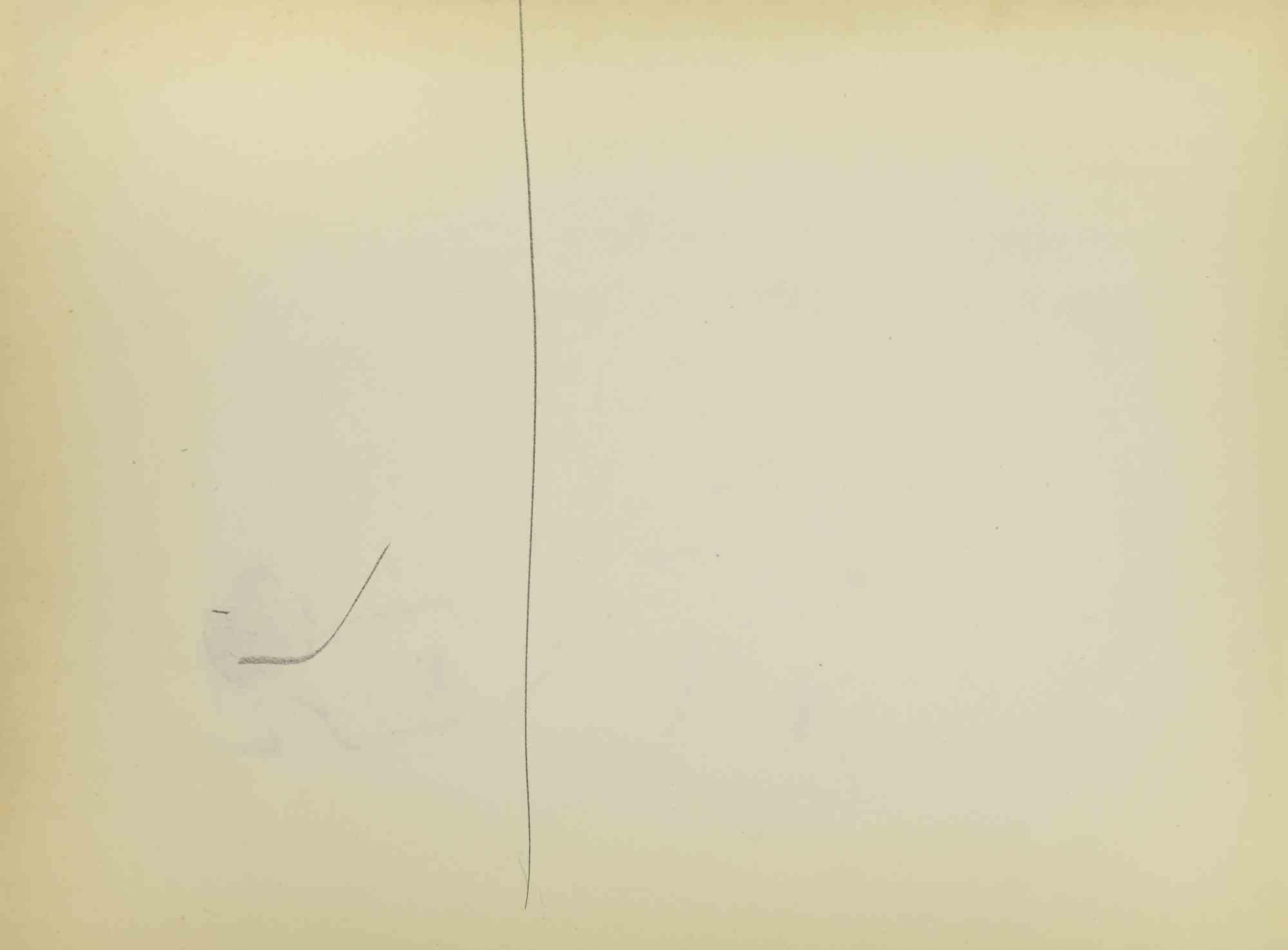 Boceto para un retrato - Dibujo de Flor David - Mediados del siglo XX