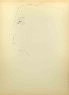 Sketch for a Portrait - Drawing by Flor David - Mid 20th Century