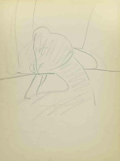 Esquisse d'un portrait - Dessin de Flor David - Milieu du XXe siècle