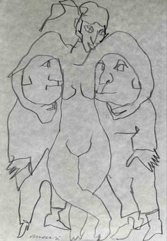 Polyamorous - Drawing by Mino Maccari - 1960s