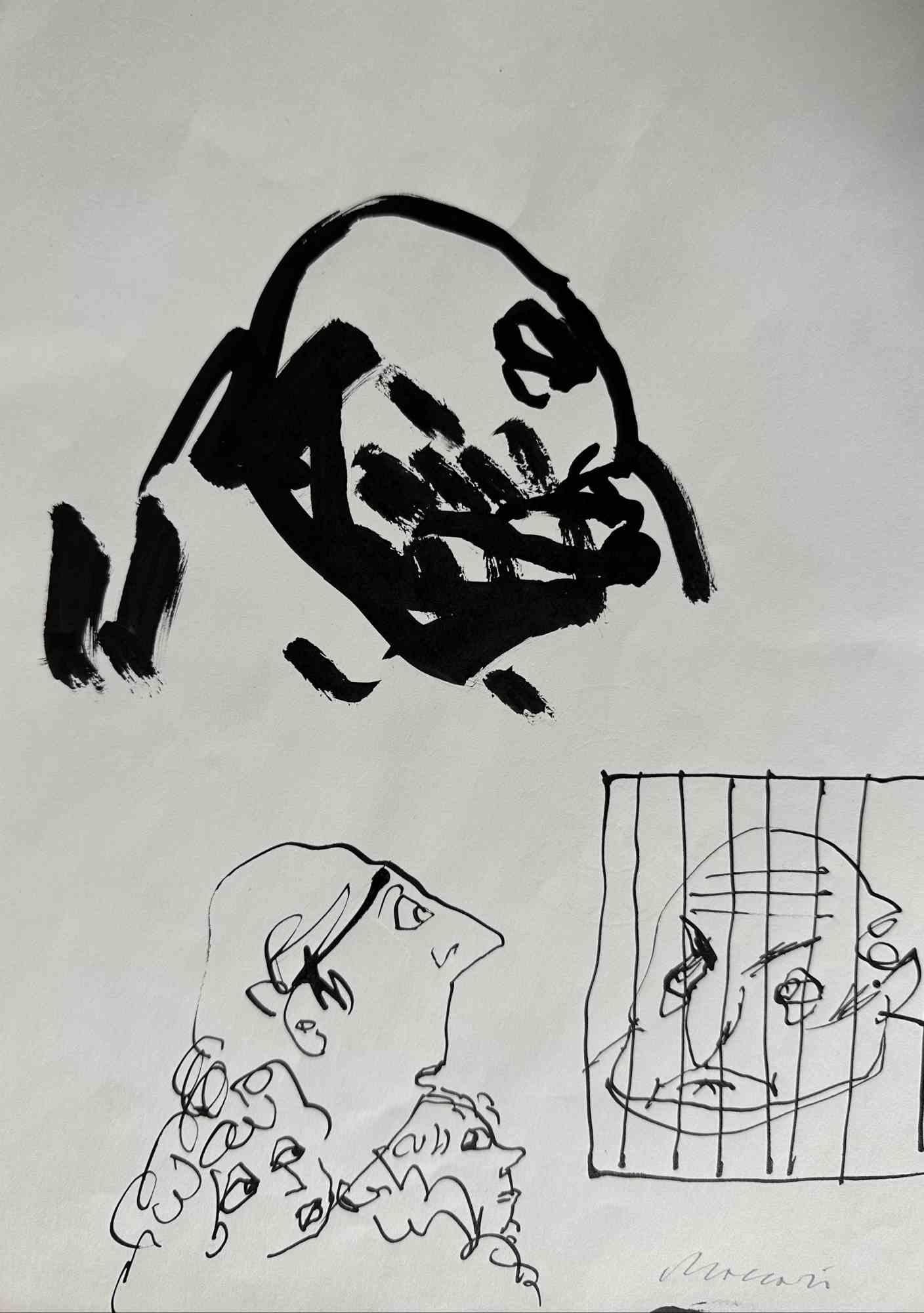 Der Häftling ist ein  China-Tusche Zeichnung und  Aquarell realisiert von Mino Maccari  (1924-1989) in den 1960er Jahren.

Handsigniert auf der Unterseite.

Gute Bedingungen.

Mino Maccari (Siena, 1924-Rom, 16. Juni 1989) war ein italienischer