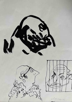 The Prisoner - Drawing by Mino Maccari - 1960s