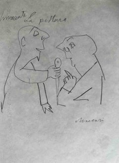 Figures - Drawing by Mino Maccari - 1960s