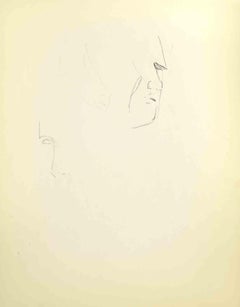 Sketch for a Portrait - Drawing by Flor David - Mid 20th Century