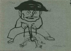 The Yoke - Drawing by Mino Maccari - Mid-20th Century