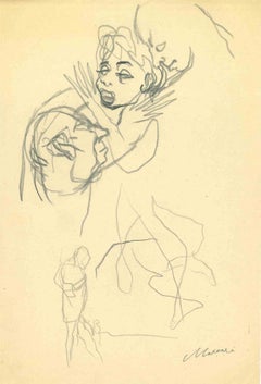 Flattery - Drawing by Mino Maccari - Mid-20th Century