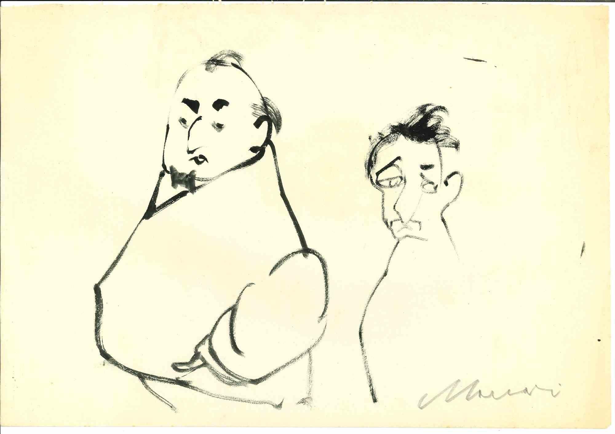 Figures is a black marker Drawing realized by Mino Maccari  (1924-1989) in the Mid-20th Century.

Hand-signed on the lower.

Good conditions.

Drawing realized by Mino Maccari  (1924-1989) in the Mid-20th Century.

Hand-signed on the lower.

Good