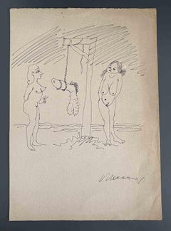 Hanged - Drawing by Mino Maccari - Mid-20th Century