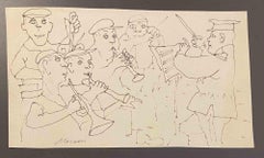 Concierto - Dibujo de Mino Maccari - Mediados del siglo XX
