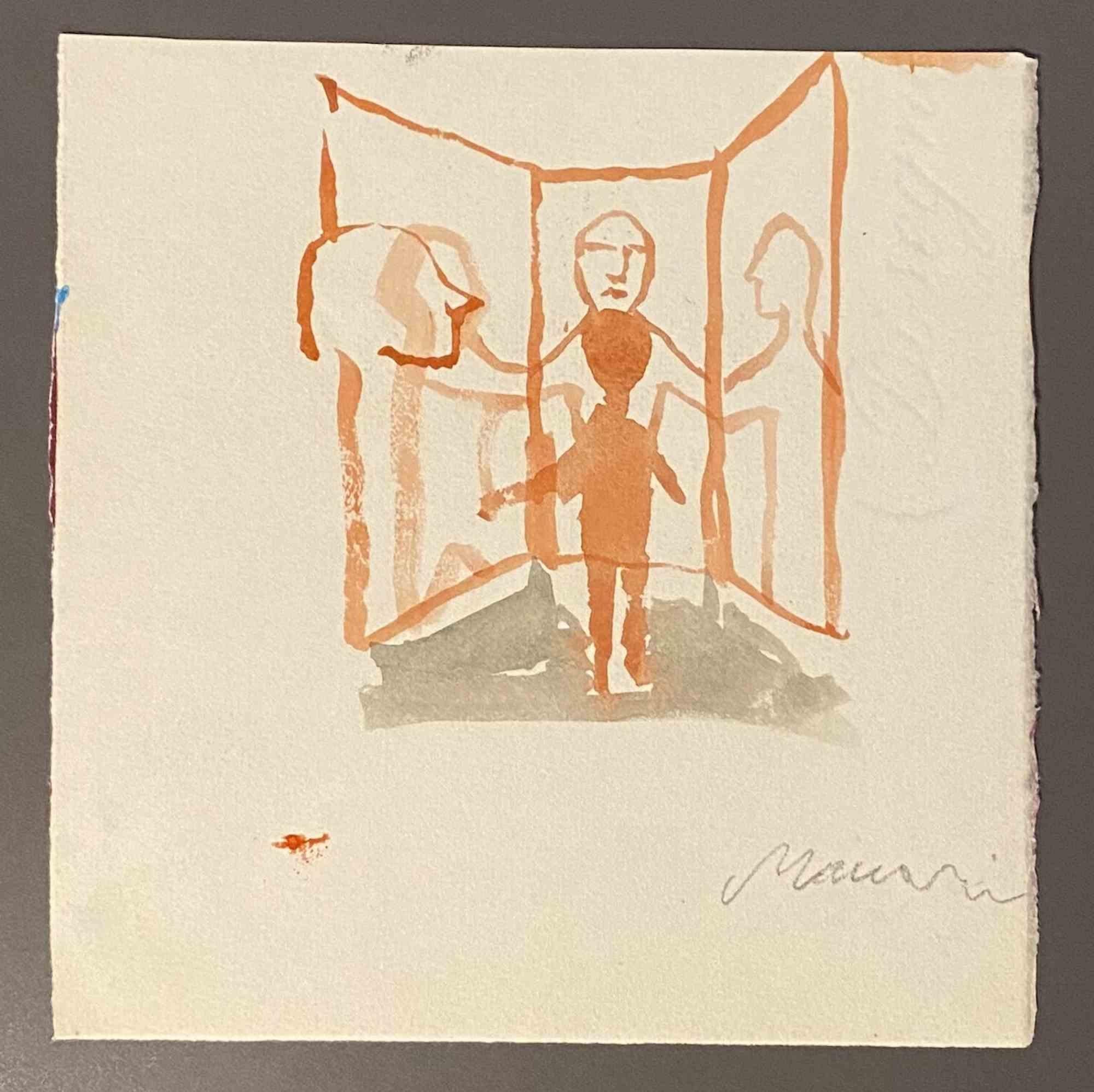 Der Spiegel ist eine Aquarell-Zeichnung von Mino Maccari  (1924-1989) in der Mitte des 20. Jahrhunderts.

Handsigniert auf der Unterseite.

Gute Bedingungen.

Mino Maccari (Siena, 1924-Rom, 16. Juni 1989) war ein italienischer Schriftsteller, Maler,