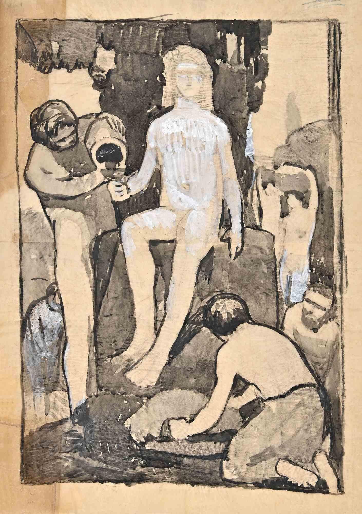 Die ländliche Szene ist ein Kunstwerk von Gustave Bourgogne aus den 1940er Jahren. 

Bleistift und Aquarell, Tinte und Bleiweiß auf Papier. 

48 x 41 cm.

Gute Bedingungen!

 

Gustave Bourgogne (1888-1968), französischer Maler, geboren 1888 in