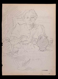 The Potter - Drawing by Serge Fotisnky - 1947