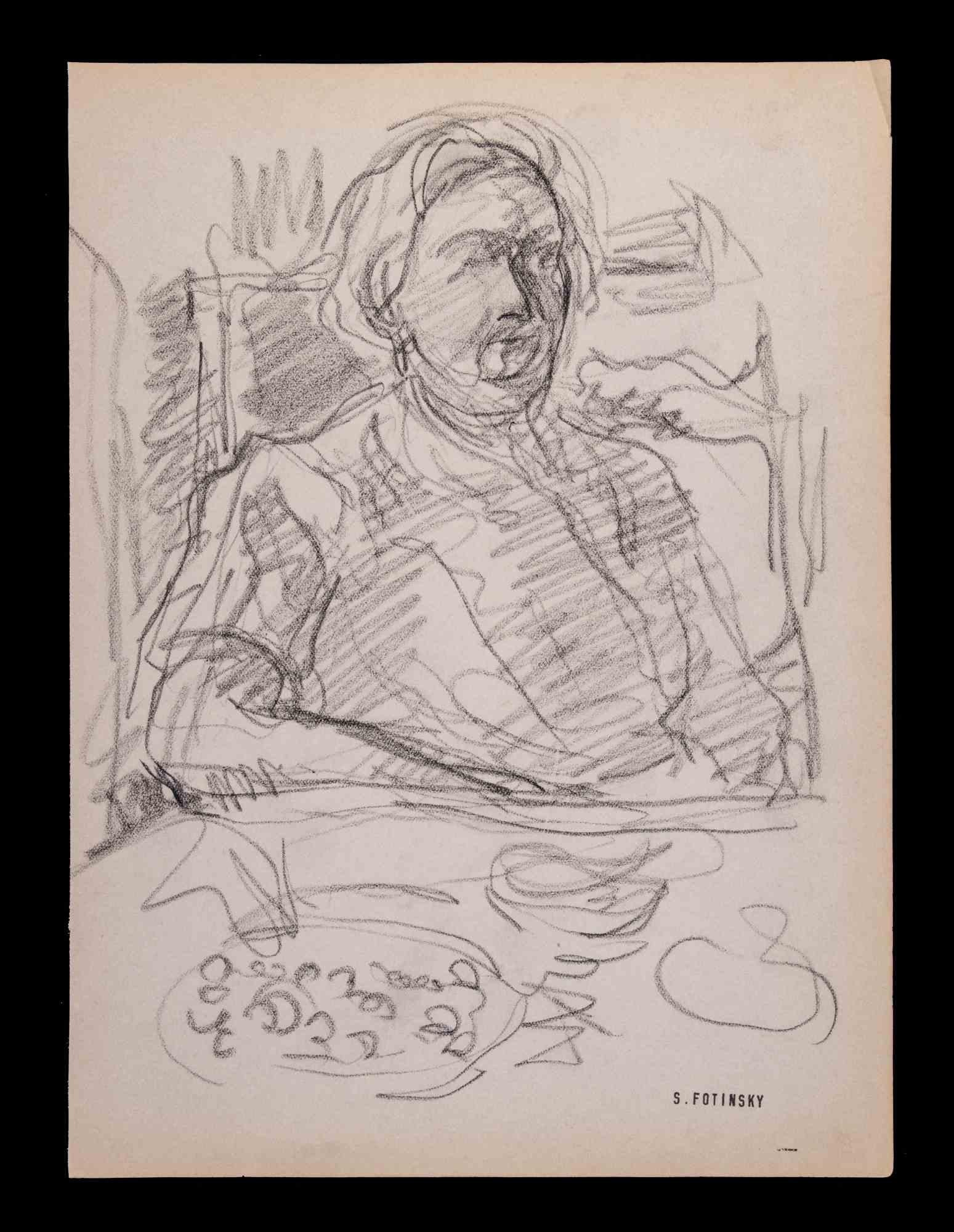 Portrait ist ein Kunstwerk von Serge Fotinsky (1887-1971).

Zeichnung mit Bleistift, 1947. 

27 x 20 cm.

Guter Zustand mit Ausnahme einiger zeitbedingter Vergilbungen. 