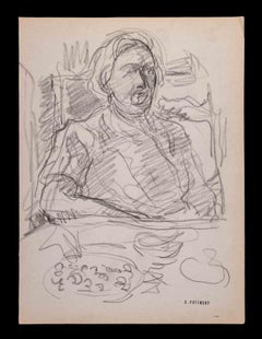 Retrato - Dibujo de Serge Fotisnky - 1947
