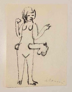 The Jab – Zeichnung von Mino Maccari – Mitte des 20. Jahrhunderts