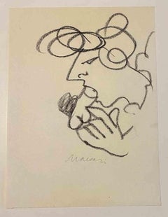 Erotic Composition - Drawing by Mino Maccari - Mid-20th Century