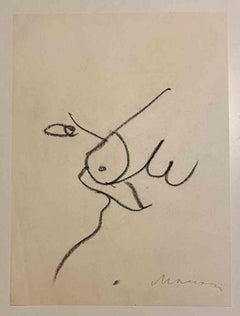 Vintage Erotic Composition - Drawing by Mino Maccari - Mid-20th Century