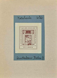 Vintage Ex Libris - Lithograph by Albert Hahn - Mid 20th Century