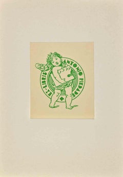  Ex Libris  - Antonio Piedade - Woodcut - Mid 20th Century