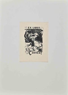 Ex Libris  - Joh Tohvert - Woodcut - Mid 20th Century