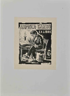  Ex Libris - Arnold Kärbo - Woodcut - 1973