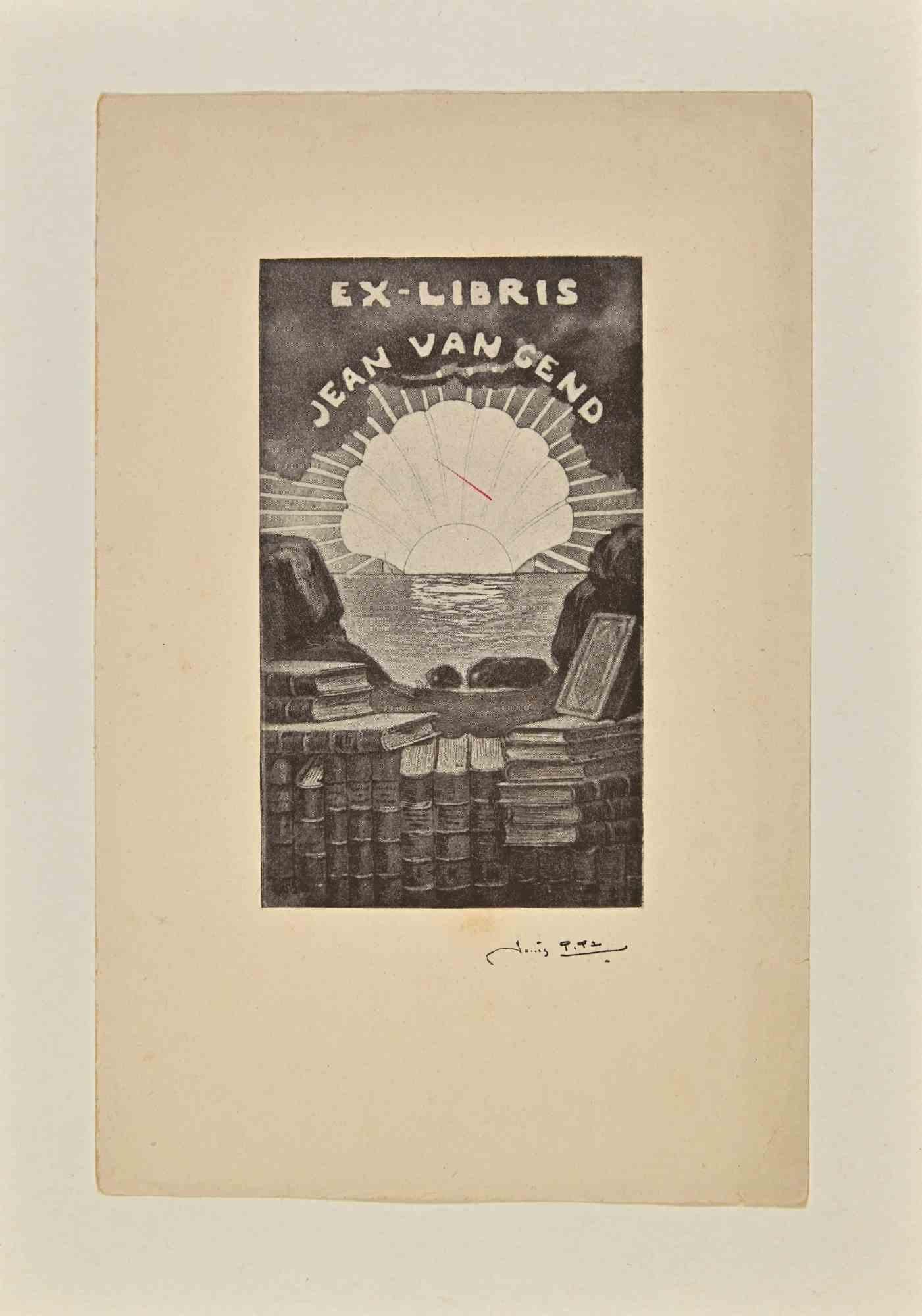  Ex Libris  - Jean Van Gend - Woodcut - Early 20th Century