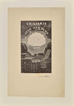  Ex Libris  Jean Van Gend – Holzschnitt – frühes 20. Jahrhundert