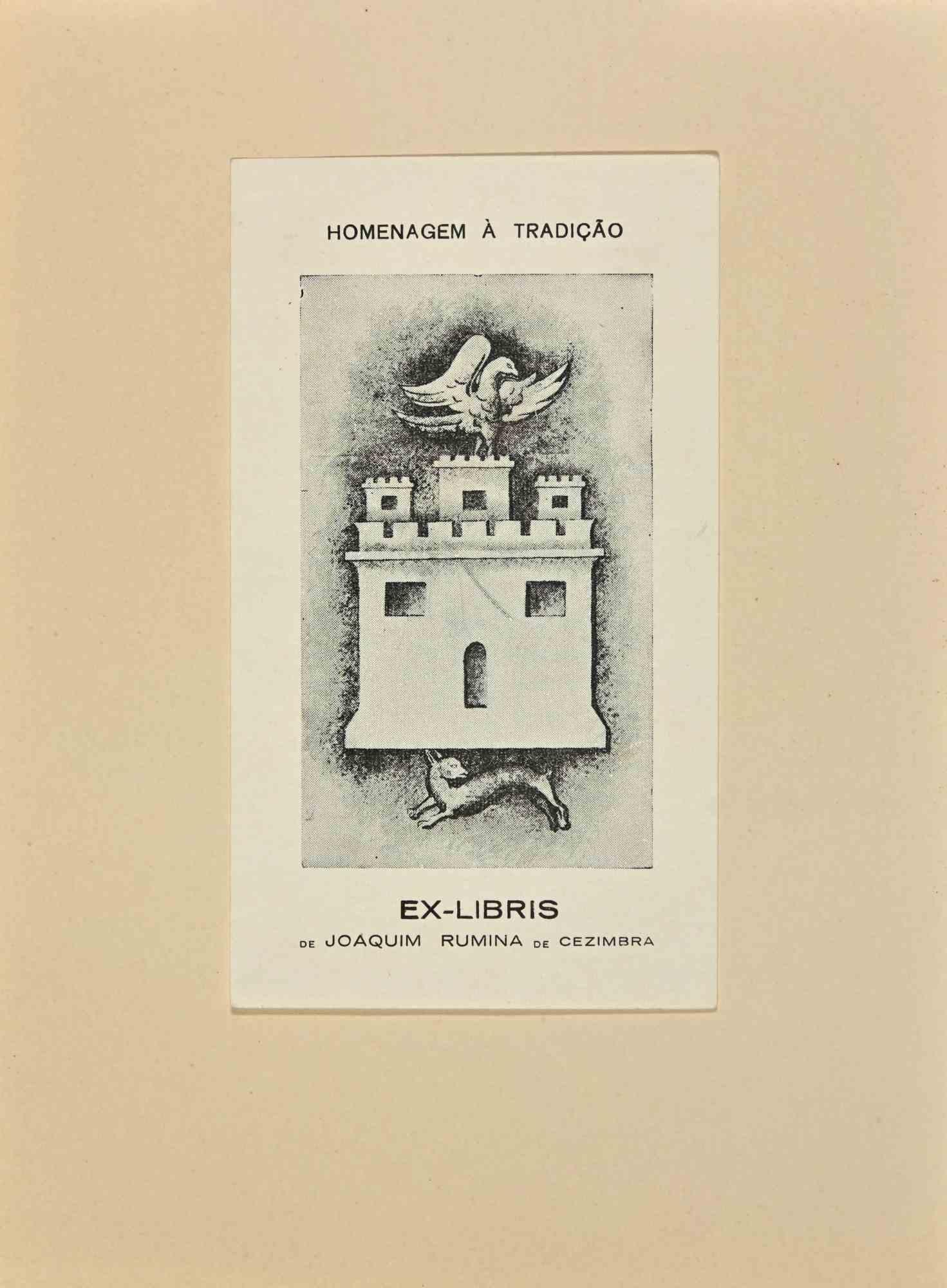 Ex Libris  - Joaquim Rumina De Cezimbra is a Modern Artwork realized in early  20th Century, by Joaquim Rumina De Cezimbra.

Ex Libris. B/W woodcut on ivory paper. 

The work is glued on ivory cardboard.

Total dimensions: 20x 15 cm.

Good