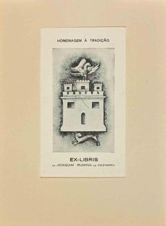 Antique  Ex Libris - Woodcut by Joaquim Rumina De Cezimbra - Early 20th Century