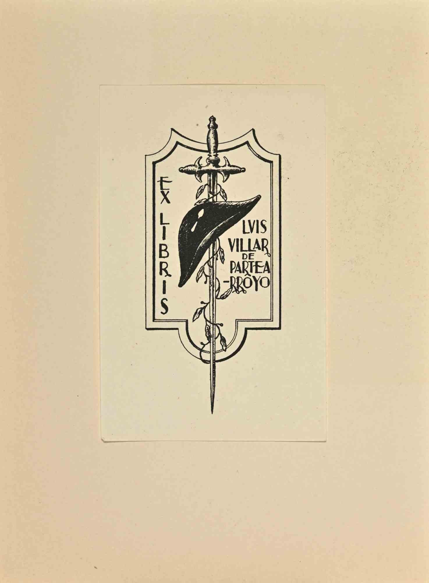 Ex Libris  - Luis Villar De Partearroyo - Xilografía - Mediados Siglo XX - Art de Unknown