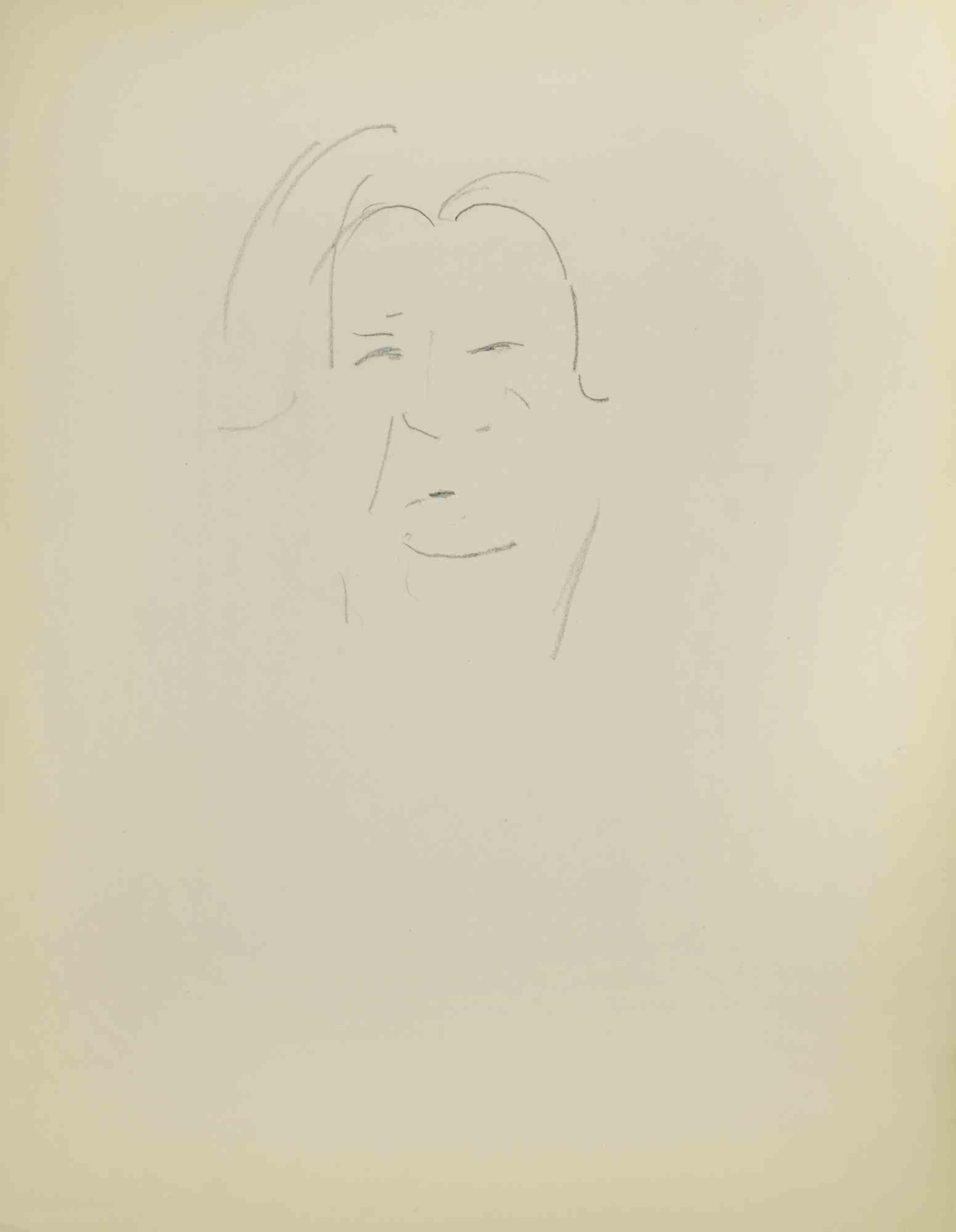 Sketch for a Portrait ist eine Zeichnung auf Papier, die Mitte des 20. Jahrhunderts von Flor David angefertigt wurde.

Bleistift auf cremefarbenem Papier.

Gute Bedingungen.

Flor David (1891-1958) ): Pseudonym von David Florence. Pastellmaler. Er