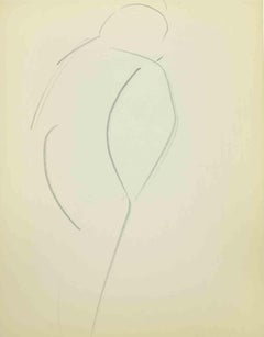 Boceto para un retrato - Dibujo de Flor David - Mediados del siglo XX