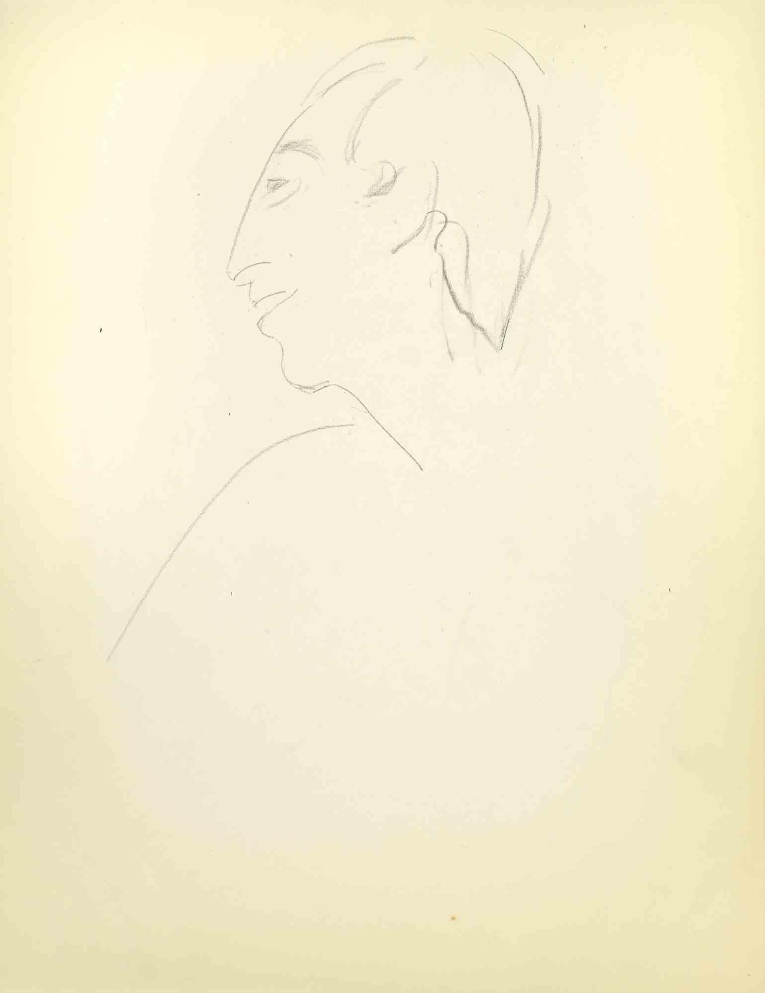 Sketch for a Portrait is a drawing on paper realized in the Mid-20th Century by Flor David.

Pencil on Creamy-colored paper.

Good conditions.

Flor David (1891-1958) ): pseudonym of David Florence. Pastel painter. He was a pupil of Desirè Lucas. He