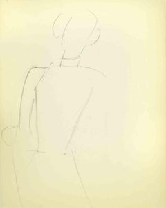 Sketch for a Portrait - Drawing by Flor David - Mid 20th Century