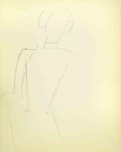 Boceto para un retrato - Dibujo de Flor David - Mediados del siglo XX