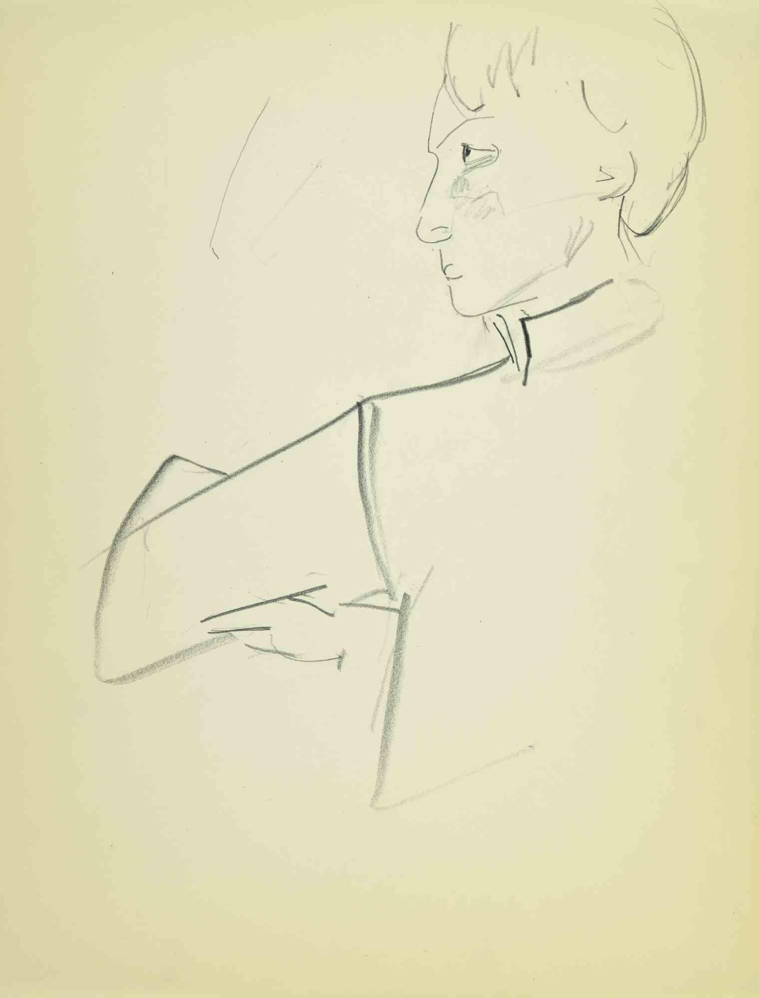 Portrait ist eine Zeichnung auf Papier, die Mitte des 20. Jahrhunderts von Flor David angefertigt wurde.

Bleistift auf cremefarbenem Papier.

Gute Bedingungen.

Flor David (1891-1958) ):  Pseudonym von David Florence. Pastellmaler. Er war ein