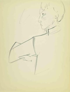 Porträt – Zeichnung von Flor David – Mitte des 20. Jahrhunderts