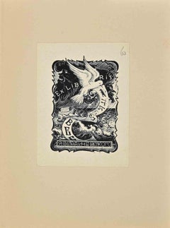  Ex Libris - Woodcut by K.S. Kozlawskij - Mid 20th Century