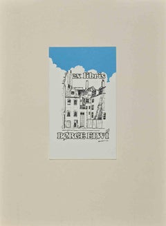 Ex-Libris  - Borge Elwi - Lithograph - Mid 20th Century