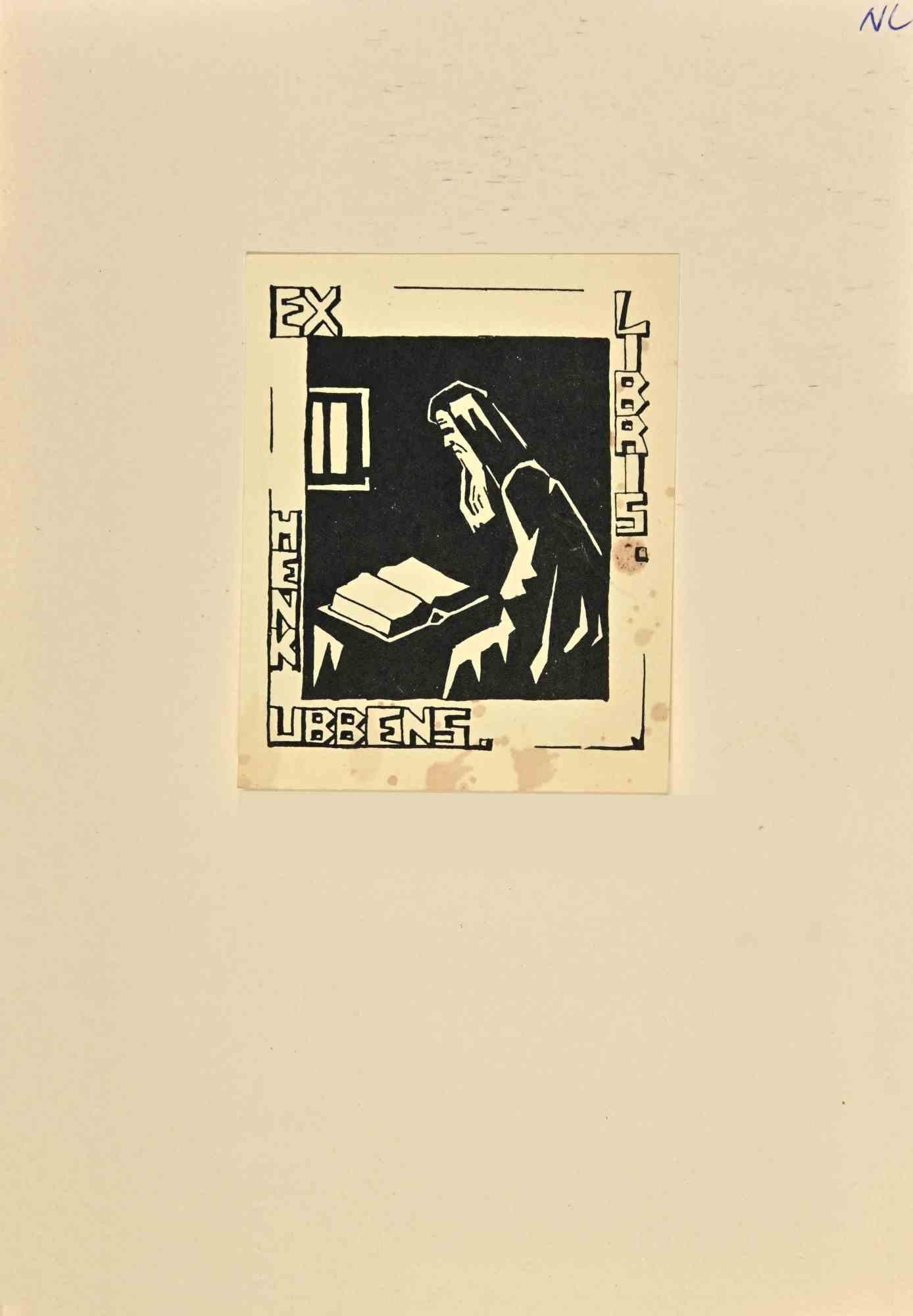 Ex-Libris  - Henk Ubbens - Gravure sur bois - Milieu du 20e siècle - Art de Unknown
