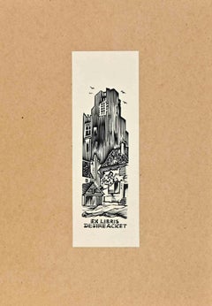 Ex-Libris  - Desire Acket - Woodcut - Mid 20th Century