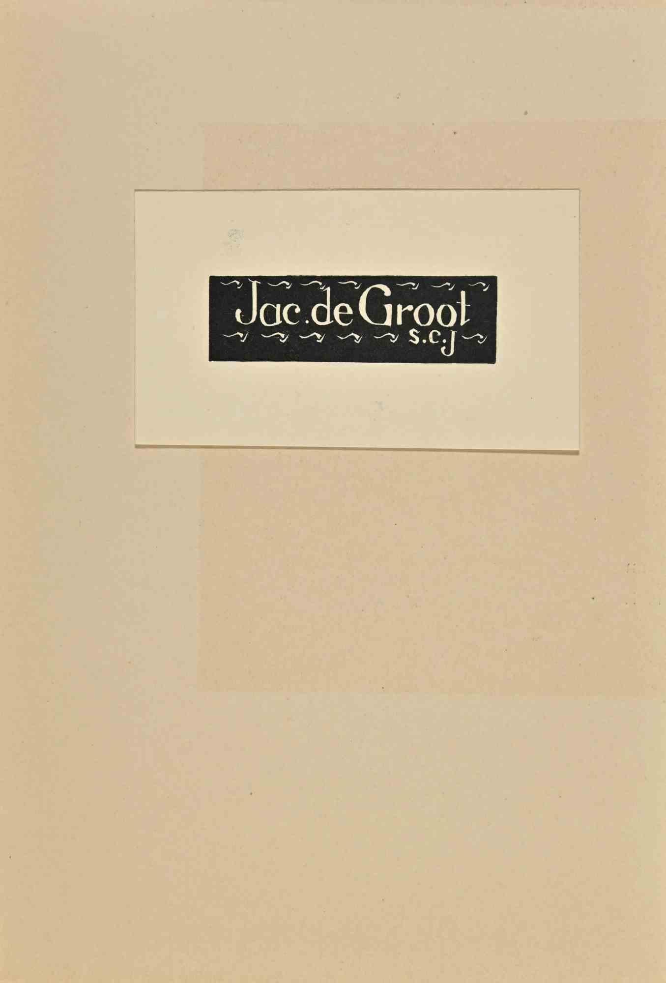 Ex-Libris  - Jac de Groot is an Artwork realized in 1935 by A. Schellart.

Woodcut B./W. print on ivory paper. The work is glued on ivory cardboard. Signed on plate and dated on back.

Total dimensions: 20 x 14 cm.

Good conditions.

The artist