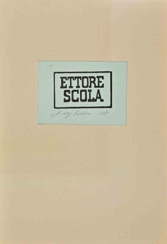 Vintage Ex-Libris - Ettore Scola - Woodcut - 1967