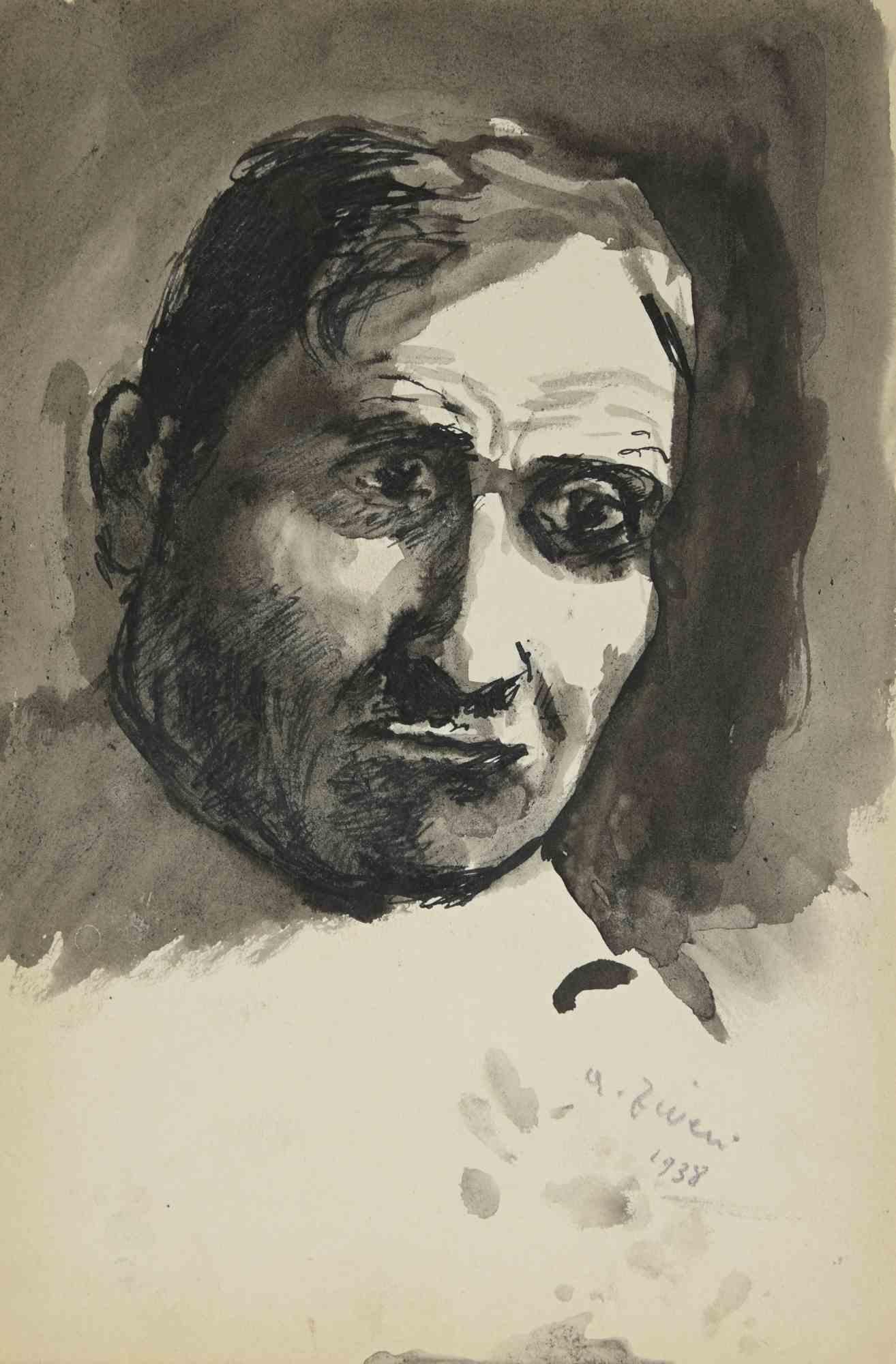 Portrait is a drawing realized by Alberto Ziveri in 1938.

Ink and watercolor on paper.

Hand-signed and dated.

In good conditions.

The artwork is represented through deft strokes masterly.

Alberto Ziveri (Rome,1908 – 1990), the Italian painter