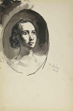 Vintage Portrait - Drawing by Alberto Ziveri - 1938