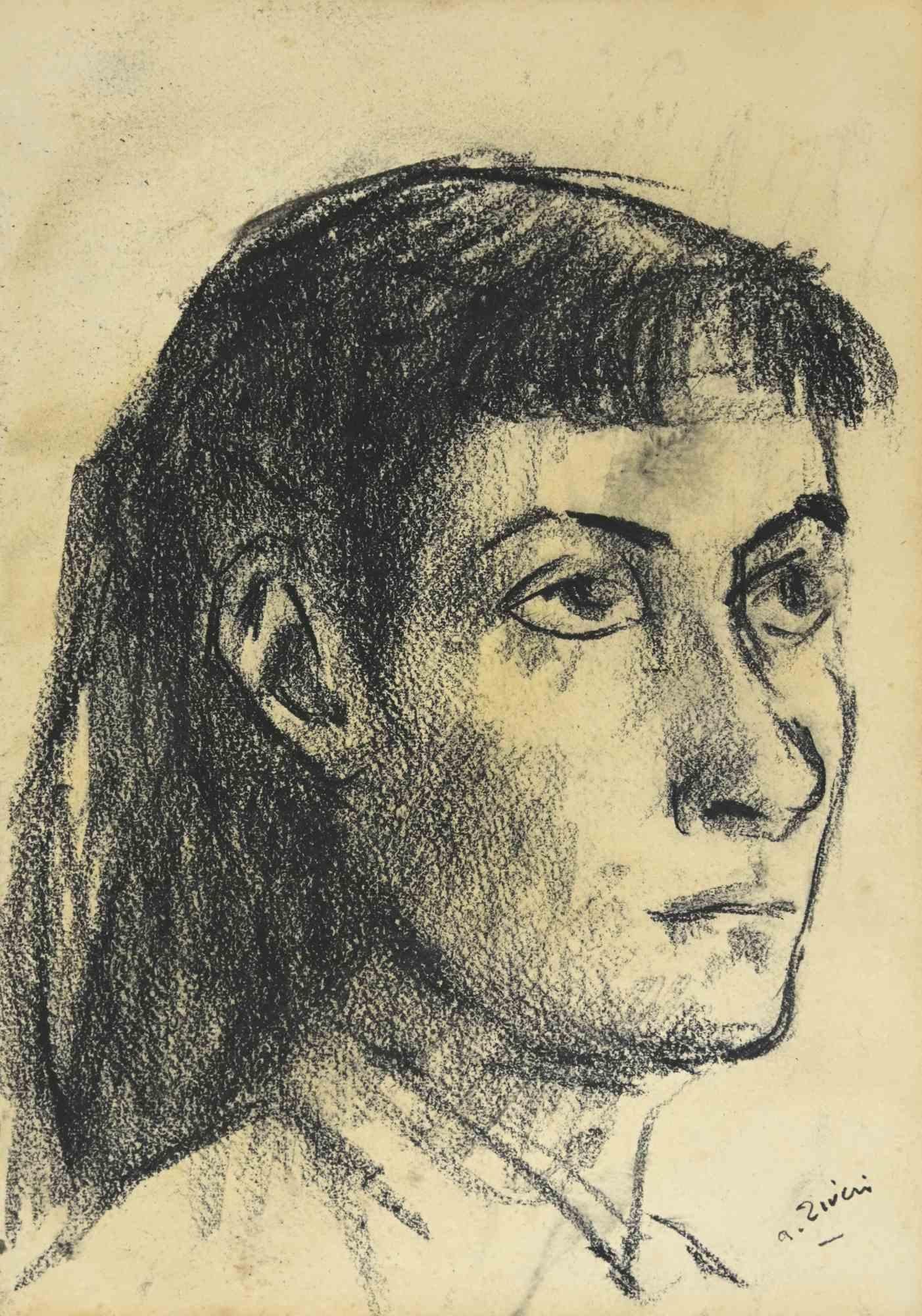 Portrait is a drawing realized by Alberto Ziveri in the 1930s.

Charcoal on paper.

Hand-signed.

In good conditions.

The artwork is represented through deft strokes masterly.

Alberto Ziveri (Rome,1908 – 1990), the Italian painter of the Roman