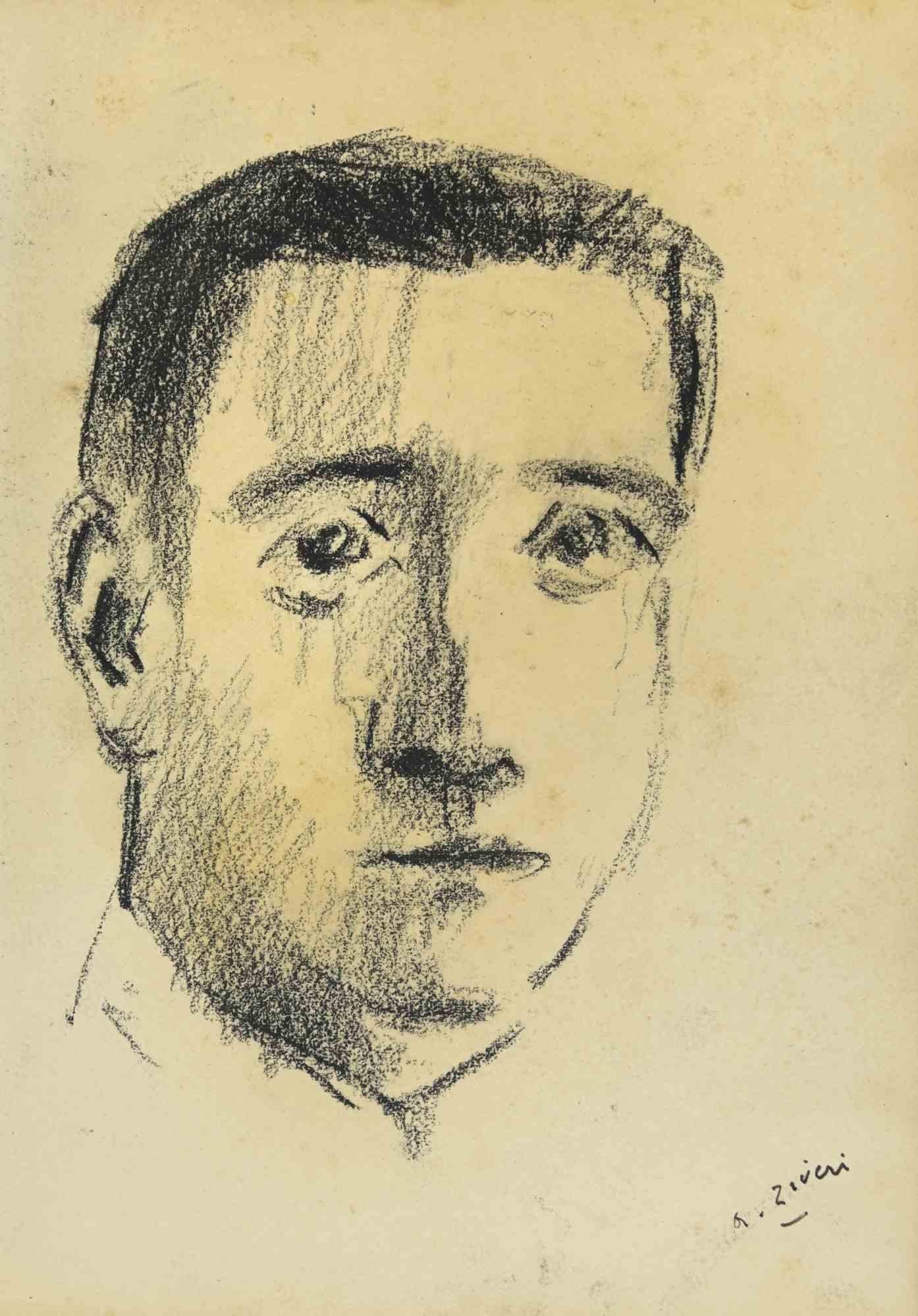 Portrait is a drawing realized by Alberto Ziveri in the 1930s.

Charcoal on paper.

Hand-signed.

In good conditions.

The artwork is represented through deft strokes masterly.

Alberto Ziveri (Rome,1908 – 1990), the Italian painter of the Roman