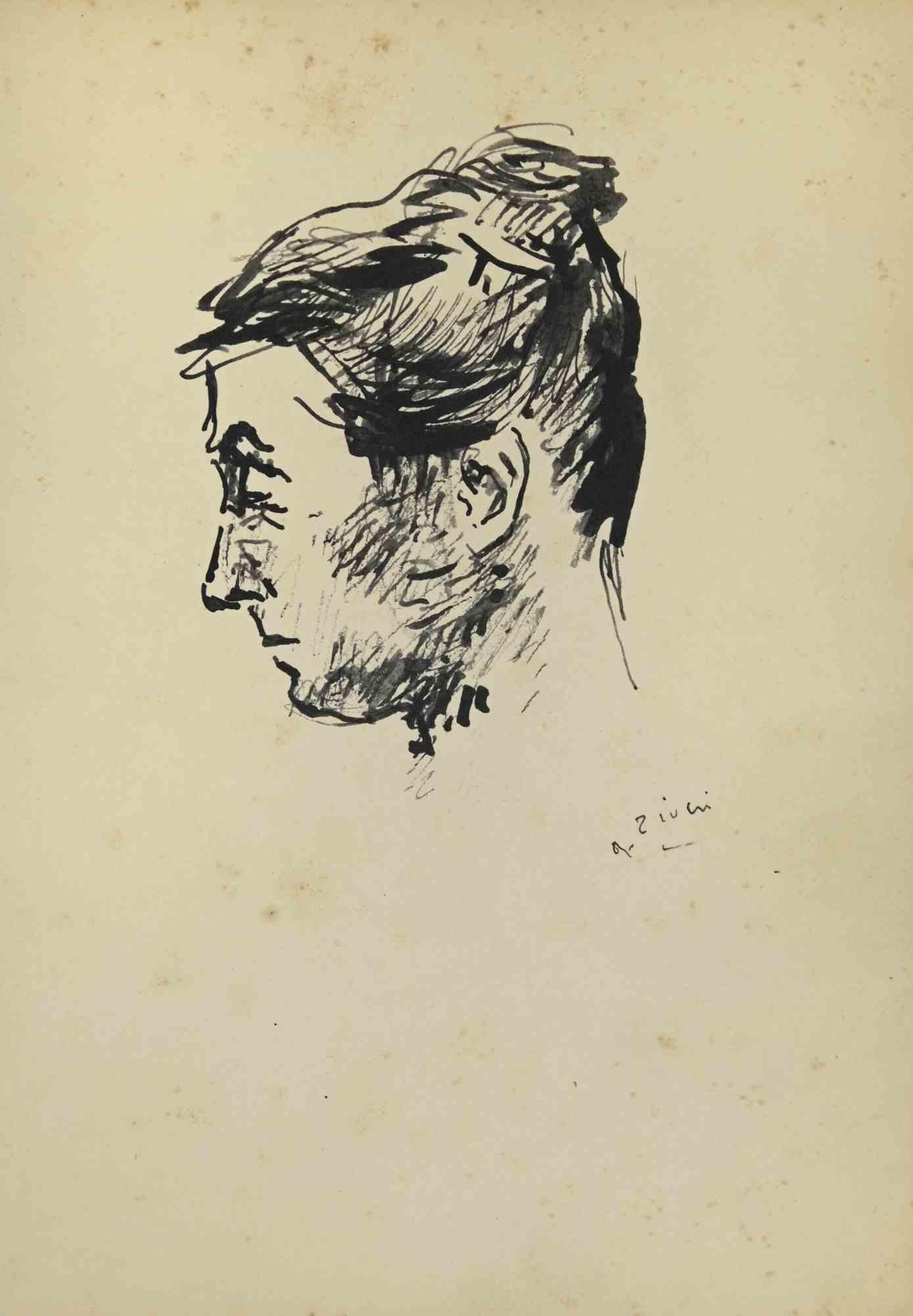 Portrait is a drawing realized by Alberto Ziveri in the 1930s.

Watercolor on paper.

Hand-signed.

In good conditions.

The artwork is represented through deft strokes masterly.

Alberto Ziveri (Rome,1908 – 1990), the Italian painter of the Roman