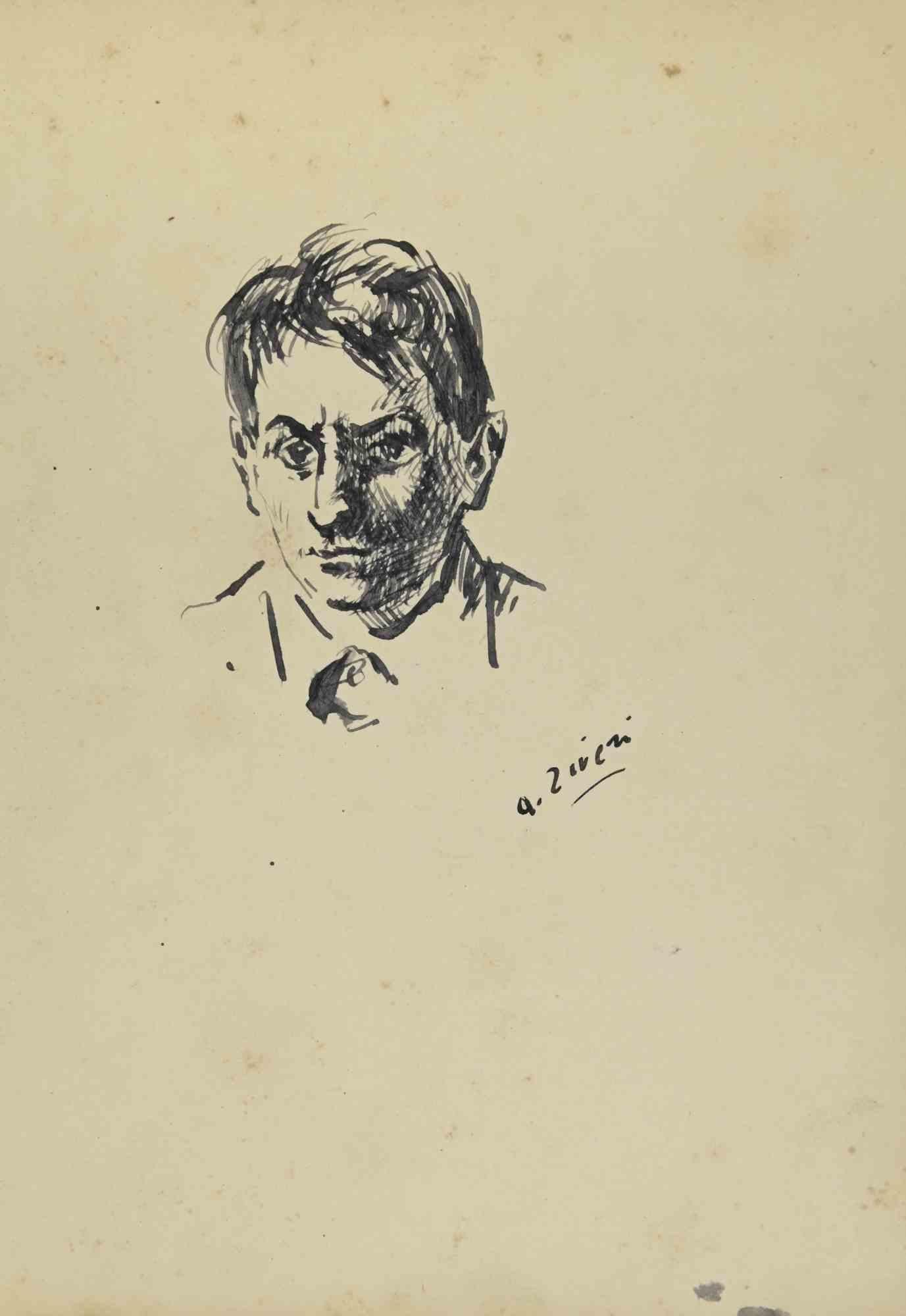 Das Porträt ist eine Zeichnung von Alberto Ziveri aus den 1930er Jahren.

Aquarell auf Papier.

Handsigniert.

In gutem Zustand.

Das Kunstwerk wird durch geschickte Striche meisterhaft dargestellt.

Alberto Ziveri (Rom, 1908 - 1990), der