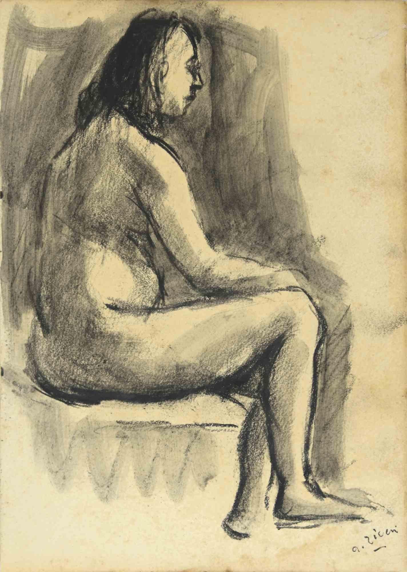 The Nude is a drawing realized by Alberto Ziveri in the 1930s.

Ink and watercolor on paper.

Hand-signed.

In good condition.

The artwork is represented through deft strokes masterly.

Alberto Ziveri (Rome,1908 – 1990), the Italian painter of the